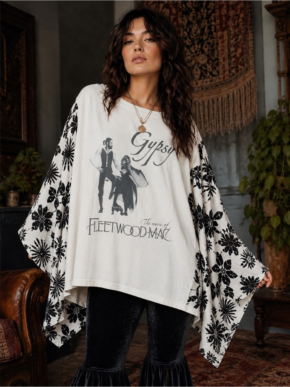 ✨ Blue Velvet Fleetwood Mac “Gypsy” Poncho Tee ✨ L/Xl fits 3x